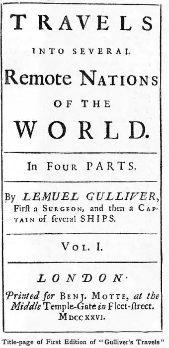 Framed Print : Title Page to Gulliver's Travels Framed Print : Title Page to Gulliver's Travels