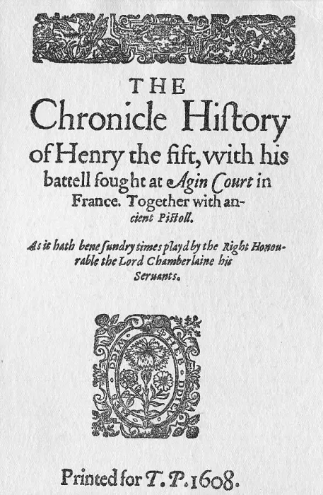 Framed Print : Title Page from Henry V Framed Print : Title Page from Henry V