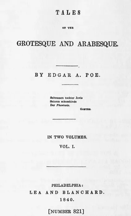 Framed Print : Title Page of Poe's Tales of the Grotesque and Arabesque Framed Print : Title Page of Poe's Tales of the Grotesque and Arabesque