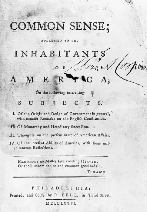 Framed Print : Title Page from Thomas Paine's Common Sense