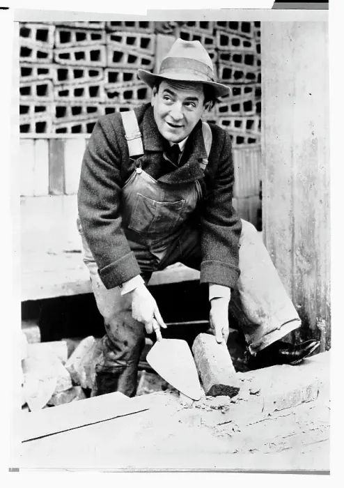 Framed Print : Tito Schipa Laying Brick