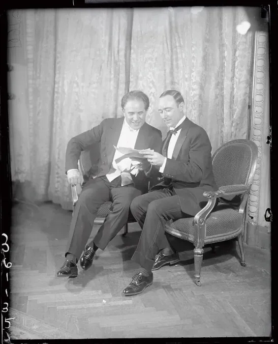 Framed Print : Titta Ruffo and Merlin Haylesworth Reading Telegrams Framed Print : Titta Ruffo and Merlin Haylesworth Reading Telegrams