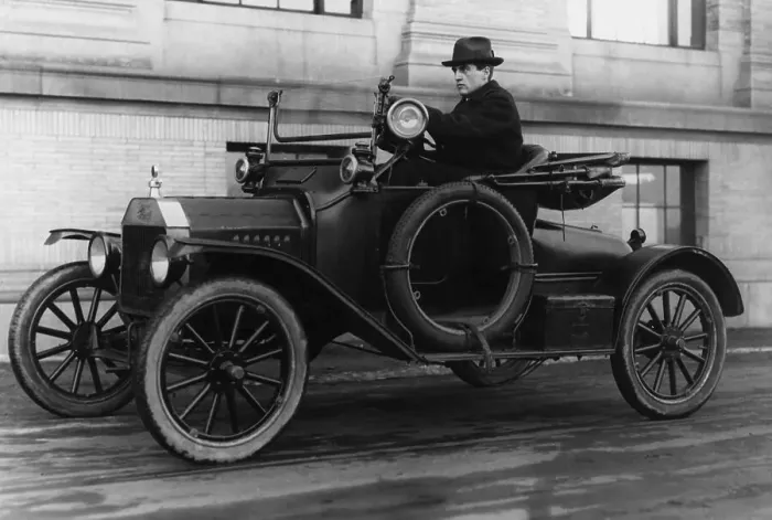 Framed Print : T.M. Edison In Automobile Framed Print : T.M. Edison In Automobile