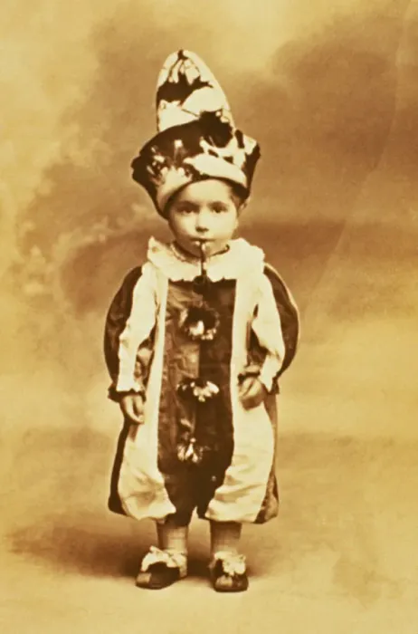 Framed Print : Toddler Dressed as Smoking Clown Framed Print : Toddler Dressed as Smoking Clown