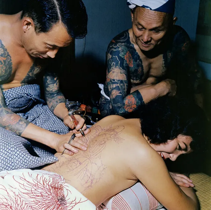 Framed Print : Tokumitsu Uchida Tattooing Back of Woman Framed Print : Tokumitsu Uchida Tattooing Back of Woman