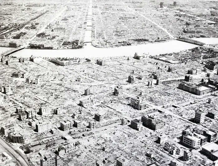 Framed Print : Tokyo Bombing Damage Framed Print : Tokyo Bombing Damage