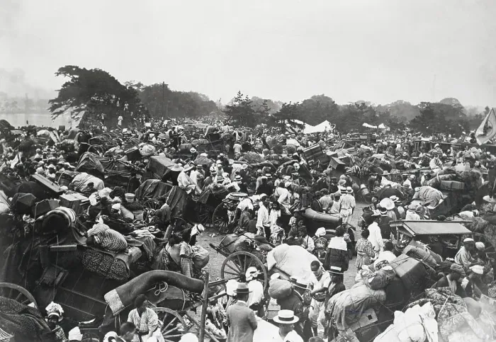 Framed Print : Tokyo Earthquake Survivors Crowd City Park 1923 Framed Print : Tokyo Earthquake Survivors Crowd City Park 1923
