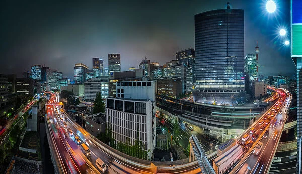 Tokyo Highway Panorama at Night