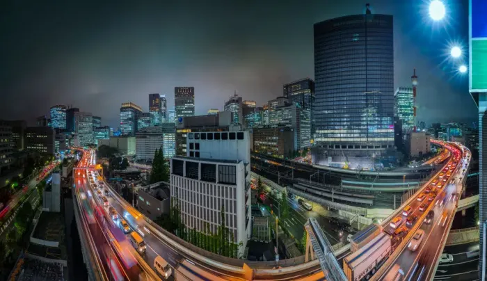 Framed Print : Tokyo Highway Panorama at Night Framed Print : Tokyo Highway Panorama at Night