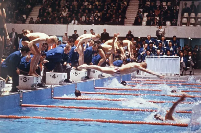 Framed Print : Tokyo Olympics Men's Swimming Event Framed Print : Tokyo Olympics Men's Swimming Event