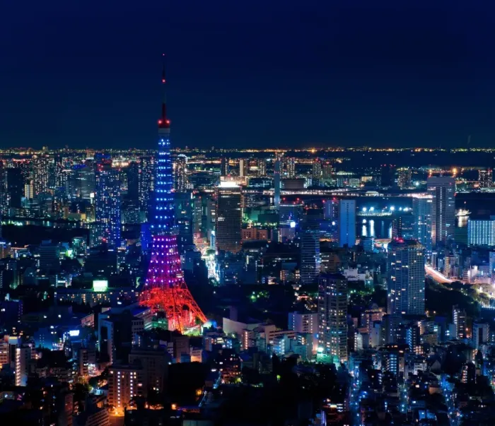 Framed Print : Tokyo tower with different lighting color Framed Print : Tokyo tower with different lighting color