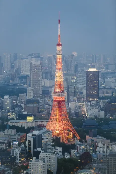 Framed Print : Tokyo Tower high angle view at dusk Framed Print : Tokyo Tower high angle view at dusk