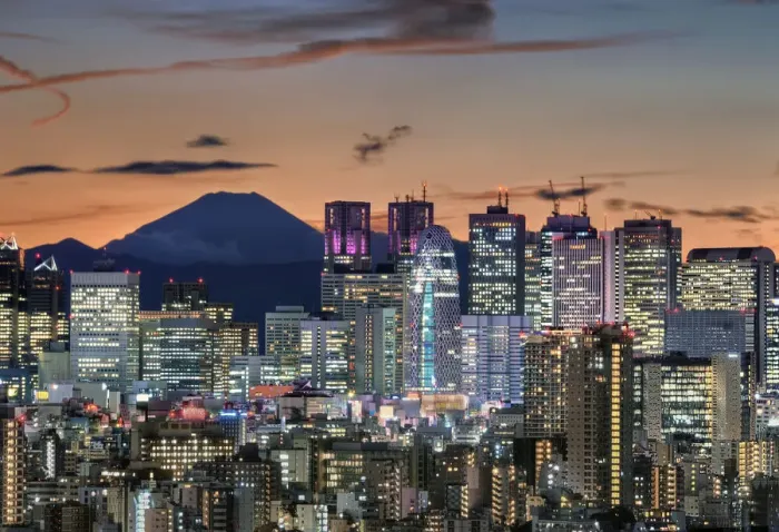 Framed Print : Tokyo Urban Glow