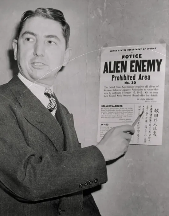 Framed Print : Tom Clark Pointing at Warning Card Framed Print : Tom Clark Pointing at Warning Card