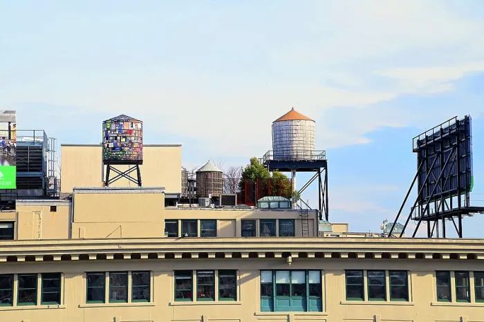 Framed Print : Tom Fruin Water Tower in New York City Framed Print : Tom Fruin Water Tower in New York City