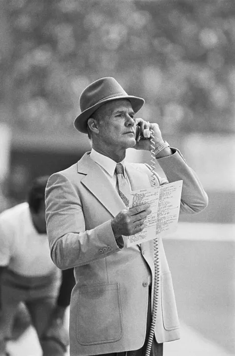 Framed Print : Tom Landry Making Play Selections Framed Print : Tom Landry Making Play Selections