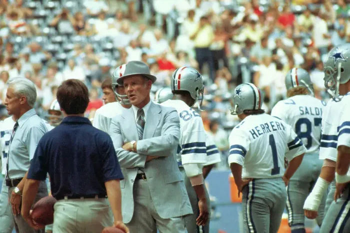 Framed Print : Tom Landry Observing Game Framed Print : Tom Landry Observing Game