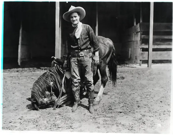 Framed Print : Tom Mix Posing With His Horse Framed Print : Tom Mix Posing With His Horse