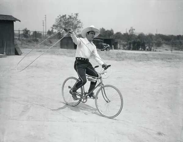 Tom Mix Riding Bicycle Print - A Classic Silent Era Image. Art Prints,  Posters & Puzzles from Fine Art Storehouse