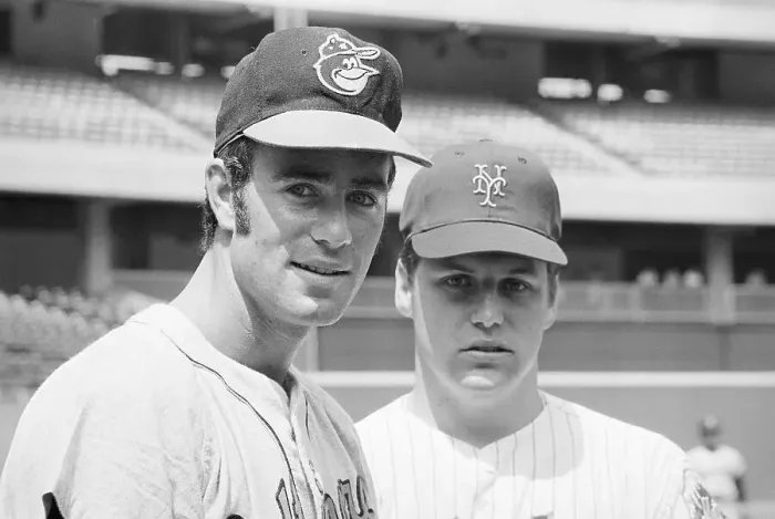 Framed Print : Tom Seaver and Jim Palmer at Baseball Practice