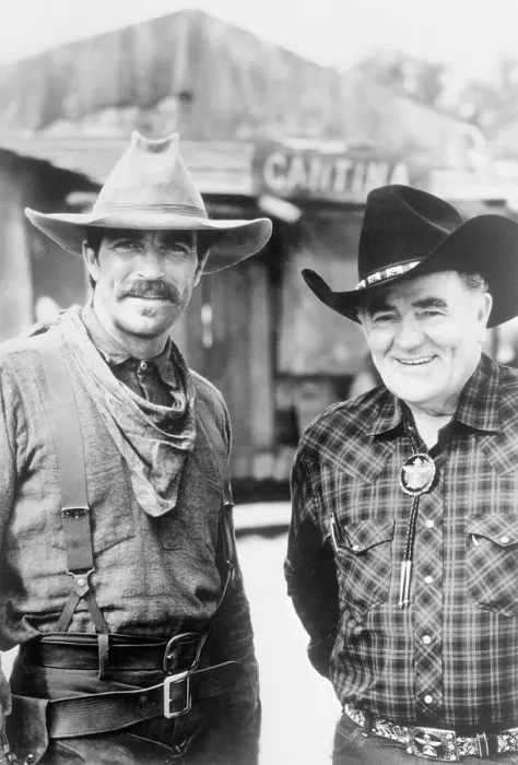 Framed Print : Tom Selleck and Louis L'Amour Framed Print : Tom Selleck and Louis L'Amour