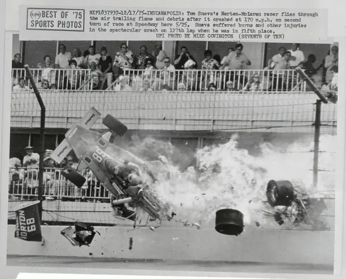 Framed Print : Tom Sneva Crashing During a Race Framed Print : Tom Sneva Crashing During a Race