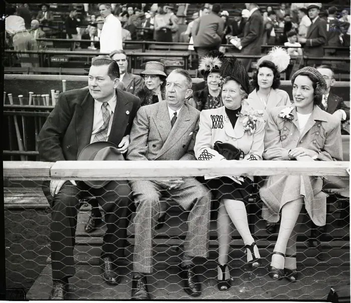 Framed Print : Tom Yawkey, Eddie Collins, Wives At Game Framed Print : Tom Yawkey, Eddie Collins, Wives At Game