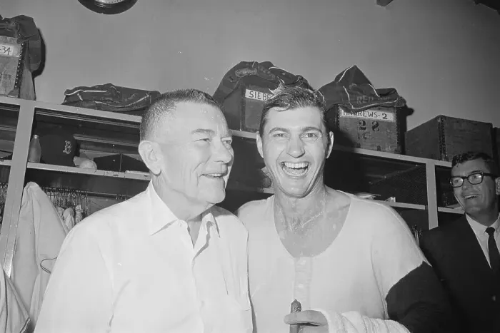 Framed Print : Tom Yawkey Posing with Carl Yastrzemski Framed Print : Tom Yawkey Posing with Carl Yastrzemski