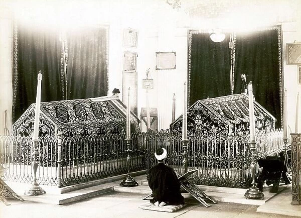 Tomb of Sultan Mahmoud and Aziz, 1870, Constantinople, Istanbul, Turkey, Historical, digitally restored reproduction from a 19th century original