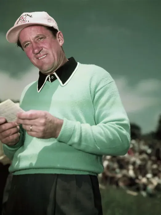 Framed Print : Tommy Bolt with His Score Card on the Golf Course Framed Print : Tommy Bolt with His Score Card on the Golf Course