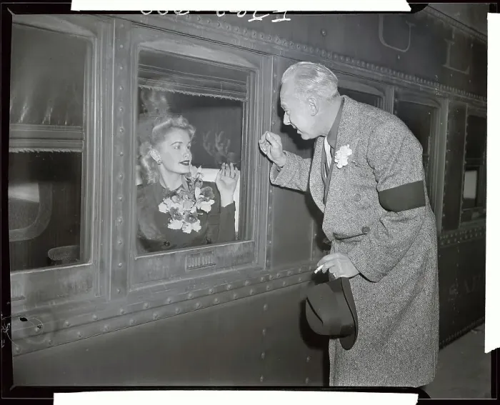 Framed Print : Tommy Manville Saying Goodbye to His Wife Bonita Edward Framed Print : Tommy Manville Saying Goodbye to His Wife Bonita Edward