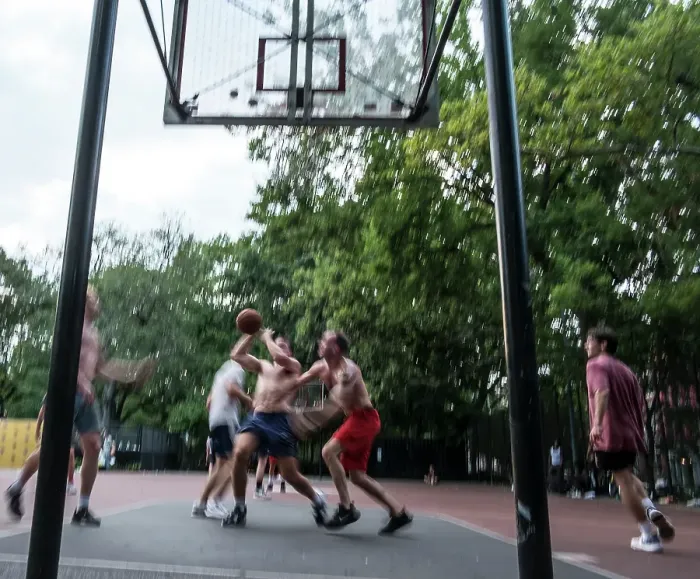 Framed Print : Bill Tompkins basketball players in Tompkins Square Park Archive Framed Print : Bill Tompkins basketball players in Tompkins Square Park Archive