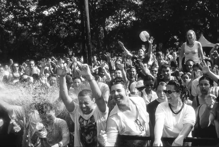 Framed Print : Bill Tompkins Crowd being watered down Archive