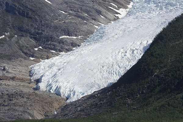Tongue of the Svartisan Glacier, Northern Norway, Norway, Scandinavia, Europe