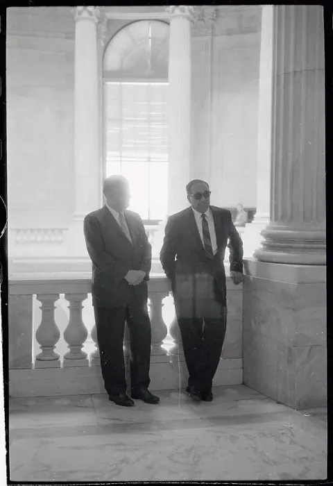 Framed Print : Tony Accardo and His Attorney Standing Outside Building Framed Print : Tony Accardo and His Attorney Standing Outside Building
