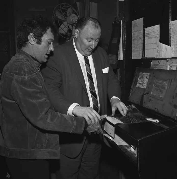 Framed Print : Tony Curtis Being Fingerprinted by Police Framed Print : Tony Curtis Being Fingerprinted by Police
