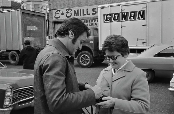 Framed Print : Tony Curtis Visits The Tom James Company Factory, Perth Amboy, New Jersey Framed Print : Tony Curtis Visits The Tom James Company Factory, Perth Amboy, New Jersey