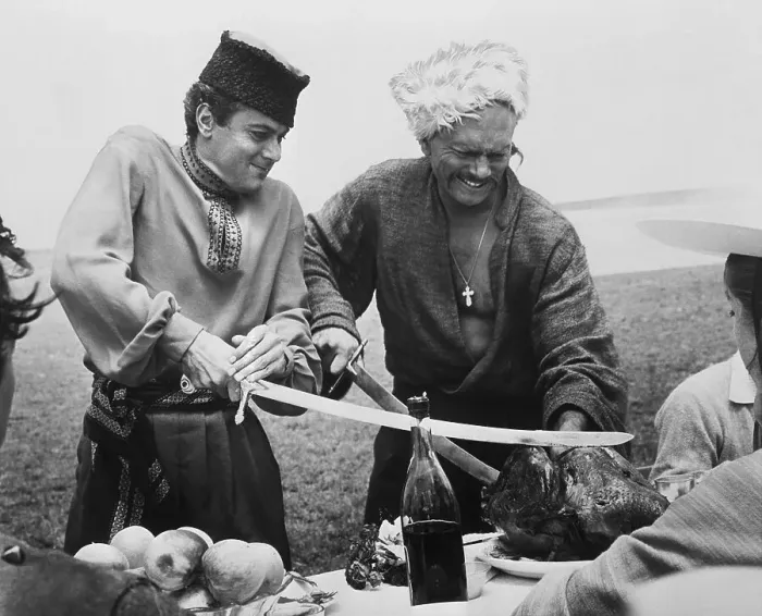 Framed Print : Tony Curtis and Yul Brynner Dressed as Cossacks Framed Print : Tony Curtis and Yul Brynner Dressed as Cossacks