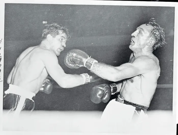 Framed Print : Tony Demarco Punching Carmen Basilio Framed Print : Tony Demarco Punching Carmen Basilio