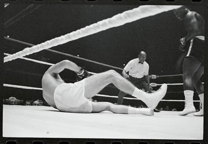 Framed Print : Tony Doyle Falling During Bout with Joe Frazier Framed Print : Tony Doyle Falling During Bout with Joe Frazier
