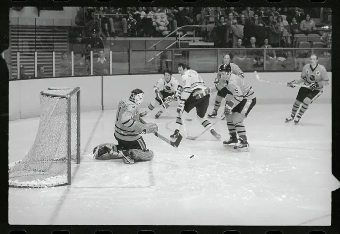 Framed Print : Tony Esposito Protecting the Goal Framed Print : Tony Esposito Protecting the Goal