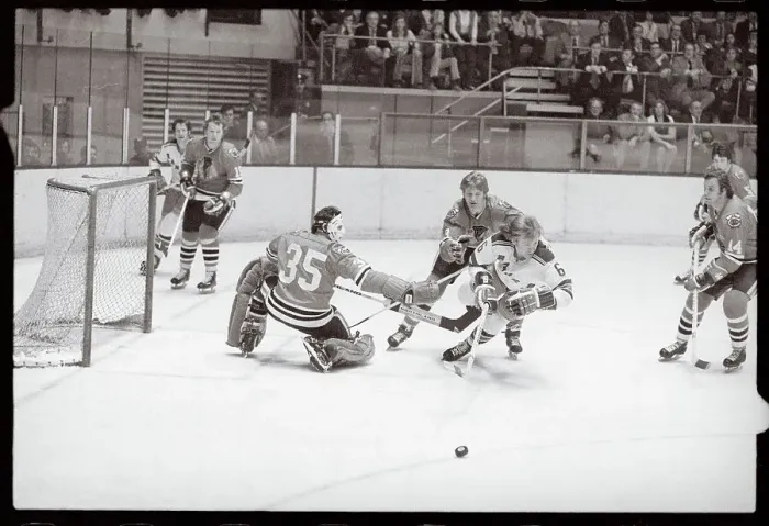 Framed Print : Tony Esposito Tripping Keith Magnuson Framed Print : Tony Esposito Tripping Keith Magnuson