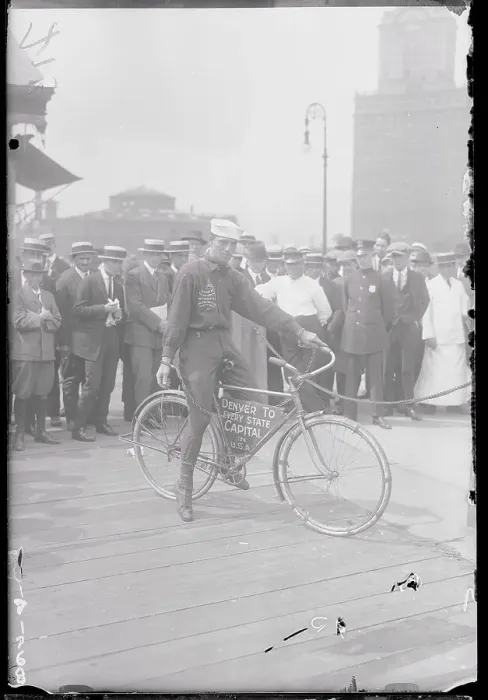 Framed Print : Tony Pizzo on Bicycle near Spectators Framed Print : Tony Pizzo on Bicycle near Spectators