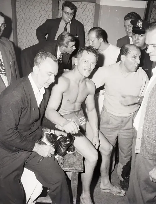 Framed Print : Tony Zale In Dressing Room After Victory Framed Print : Tony Zale In Dressing Room After Victory