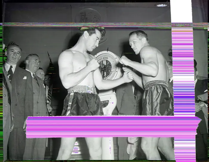 Framed Print : Tony Zale And Graziano Weigh-In Framed Print : Tony Zale And Graziano Weigh-In