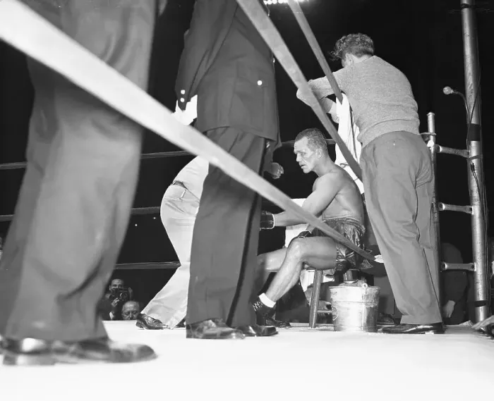 Framed Print : Tony Zale Loses To Marcel Cerdan Framed Print : Tony Zale Loses To Marcel Cerdan