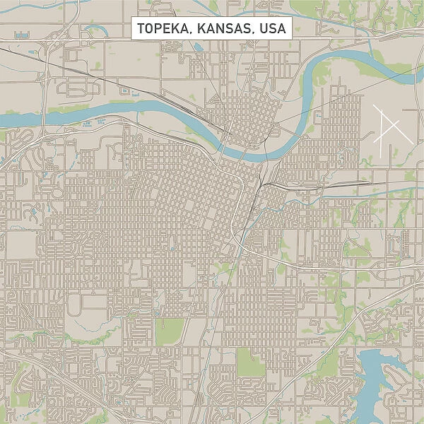 Topeka Kansas US City Street Map