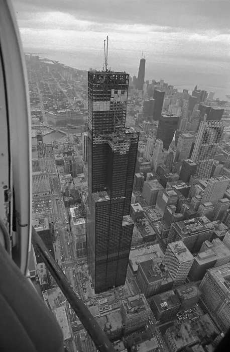 Framed Print : Topping of the Sears Tower Framed Print : Topping of the Sears Tower