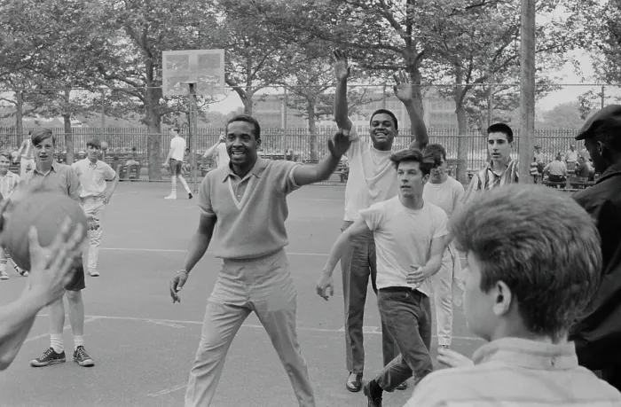 Framed Print : Four Tops. American vocal group the Four Tops take part in a sports event in New York City Framed Print : Four Tops. American vocal group the Four Tops take part in a sports event in New York City