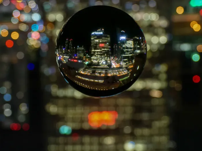 Framed Print : Toronto in a crystal ball